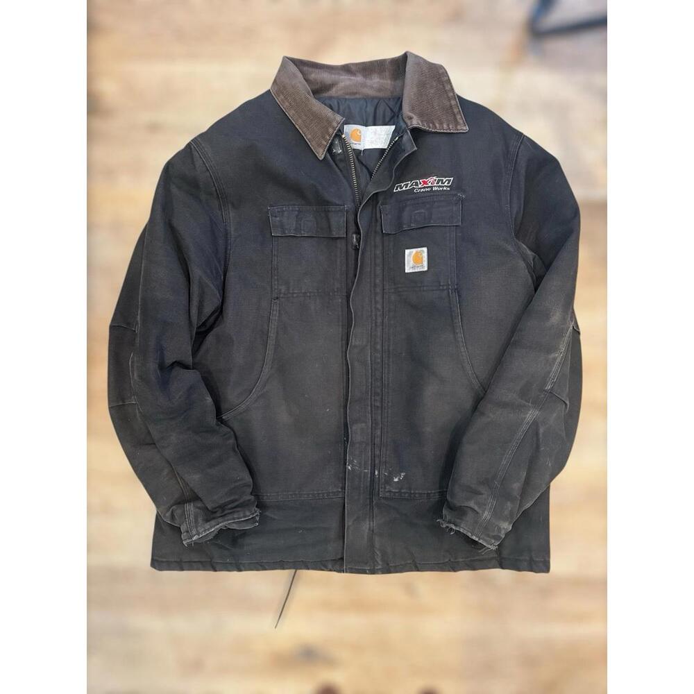 Carhartt Duck Chore Coat Jacket MAXIMCrane Works Embroidered Corduroy Collar 3XL